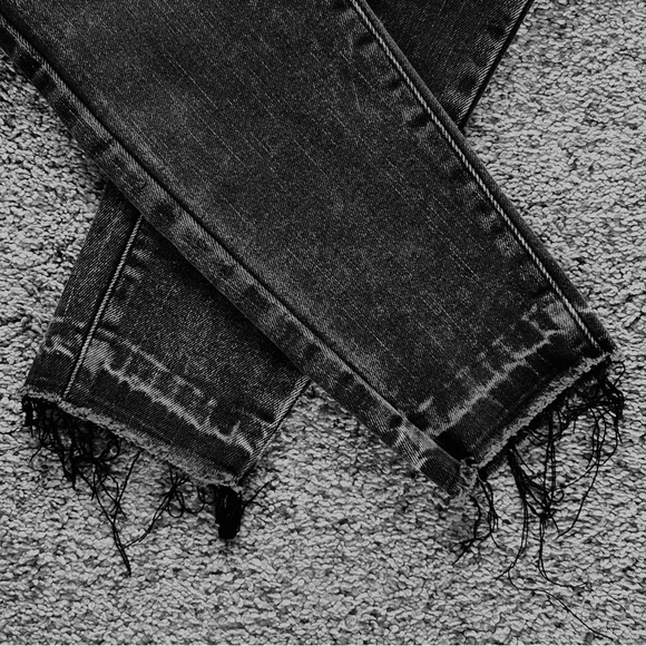 KanCan Black Washed Ankle Skinny Jeans Mid-Rise Button-Fly Frayed Hem Women’s 28 - Picture 12 of 16